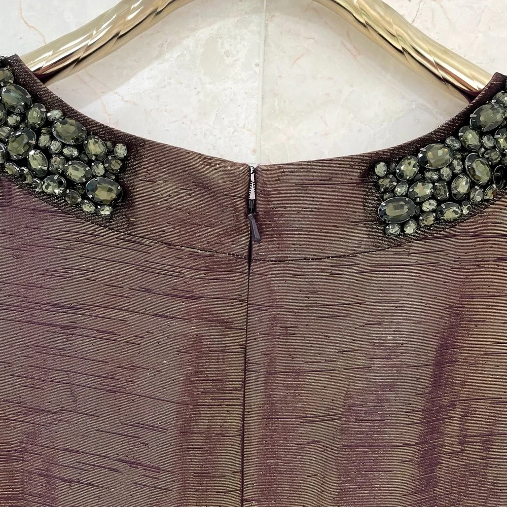 VERA WANG LAVENDER LABEL {8} Dress Metallic Crystals Beading - Picture 8 of 13